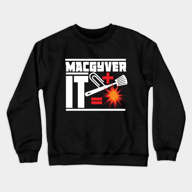 Paperclip Plus Spatula Equals Explosion Crewneck Sweatshirt by Meta Cortex